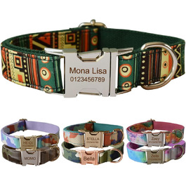 Іменний нашийник для собак з металевою застібкою. Персоналізовані адресники для тварин з гравіюванням імені, телефону та адреси (камуфляж)