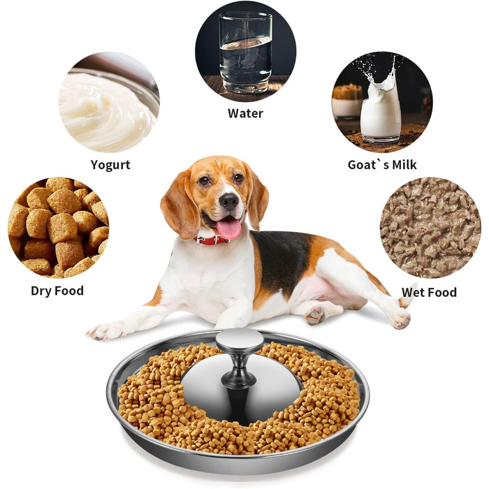 Набір з 2 мисок для цуценят та собак з нержавіючої сталі. Миски для корму та води, повільне годування, відлучення, для маленьких собак та котів