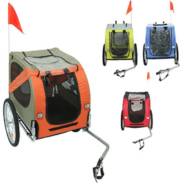 Фahrрадіовелосипедний причіп для собак, складаний, Oxford Tuch, з відбивачами, 73x137x90 см, до 40 кг, червоно-чорний A (Оранжевий A)