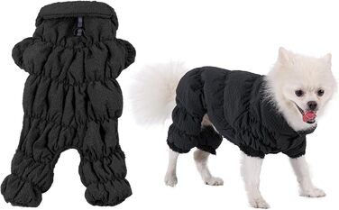 Зимовий теплий одяг для собак - тепла куртка для собак, чорного кольору, з D-Ring, XL