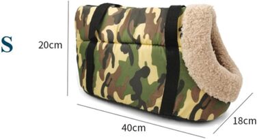 Румплекс Сумка-переноска для собак, миюча, м'яка, плюшева, комфортна, для собак, на плече, для маленьких собак до 5 кг (Камуфляж)