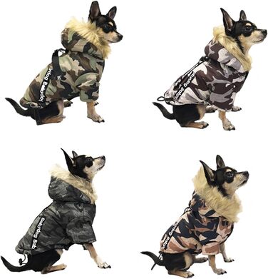 Зимовий теплий одяг для собак: вітронепроникна куртка, теплий халат для собак, костюм для домашніх тварин (колір коричневий, розмір S)