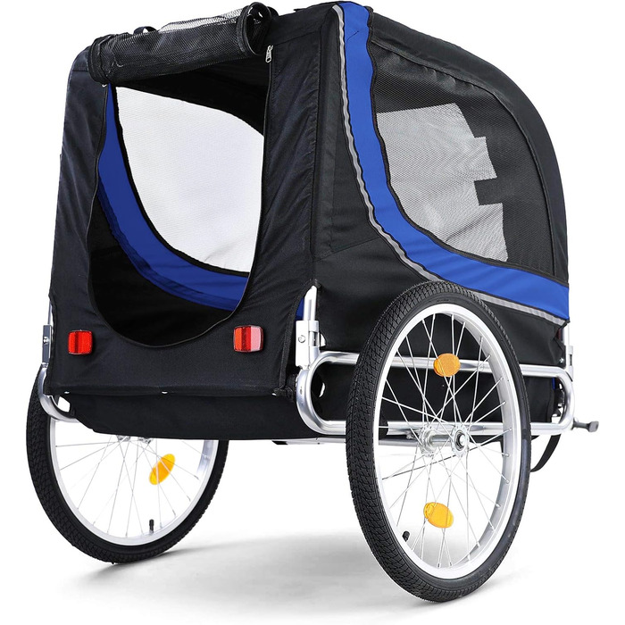 Причіп для велосипеда для собак, складний, блакитно-чорний, до 40 кг