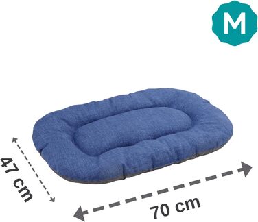 Подушка для собак та котів Baroni Home, 47x70x8 см, сіро-блакитна, M
