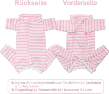 Тільце для собак після операції Kukaster: захист ран, для собак після кастрації, з отворами для лап, для собак з алергією, випаданням шерсті, після грумінгу, рожево-білий колір, розмір S