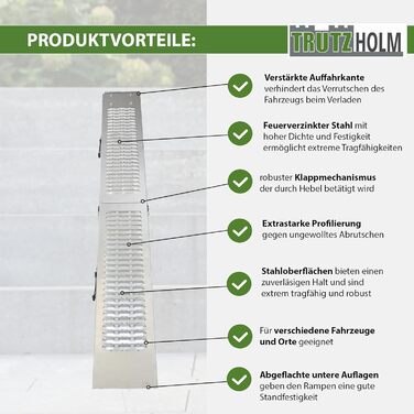 Рампа для навантаження TRUTZHOLM, 189 см, 200 кг, сталь, сіра, з рифленням