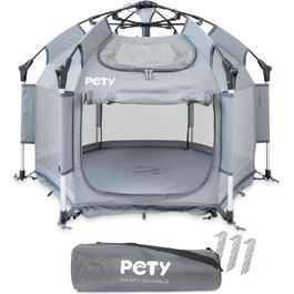 Клітка-переноска для собак Pety - 100x60 см, антрацит. Переноска для собак, вольєр для кемпінгу, вольєр для дому та відпочинку