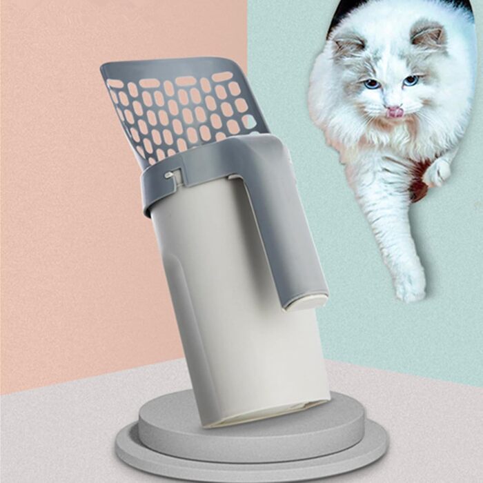Лопатка для котячого туалету DsLkjh Kitty Scoop з тримачем, портативна, багаторазова, з мішечками для сміття, покращена модель 2023 року