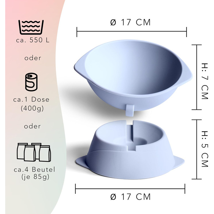 Підвищений миска для кота з регульованим нахилом | Миска для кота Silikon ne&no® (небесно-блакитний)