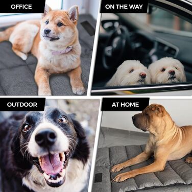 Ліжко-мат для собак Woofers 110×70 см з ручкою сіре