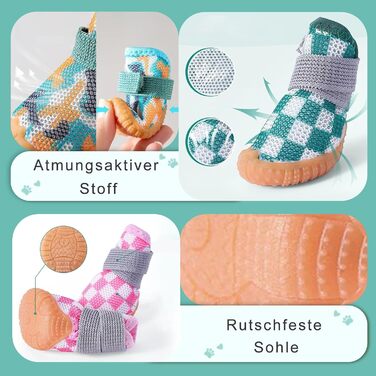 Чорно-білі собачі чоботи Kukaster для захисту лап, 4 шт. Неслизька підошва, світловідбиваючий замок, підходять для собак маленьких, середніх та великих порід, розмір 3