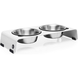Підвищена годівниця для собак Jaska ARC з нержавіючої сталі та сталі (білий, S)