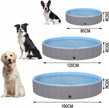 Складаний басейн для собак зі sprinklers-розпилювачами WOLTU, 160x30 см