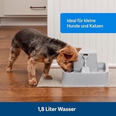 Автоматичний поїльник для собак і котів PetSafe Drinkwell 1,8 л, подвійна фільтрація, BPA-free пластик, сірий