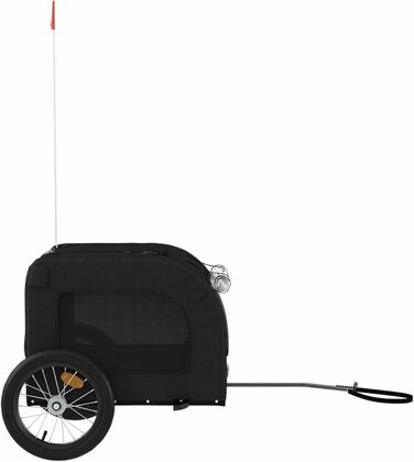 Причіп для велосипеда, переноска для собак, чорний, Oxford-тканина та метал