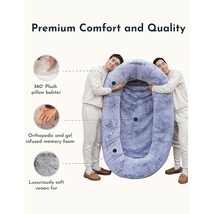 Plufl: Оригінальне ліжко-мішок для людей, дітей та домашніх тварин. Зручне, з Memory Foam, машинне прання, довговічне. Bekannt aus dem Shark Tank.