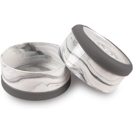 Набір мисок для собак з кераміки (2 шт., сірий, 400 мл) - для маленьких та великих собак, з неслизьким дном, придатні для миття в посудомийній машині