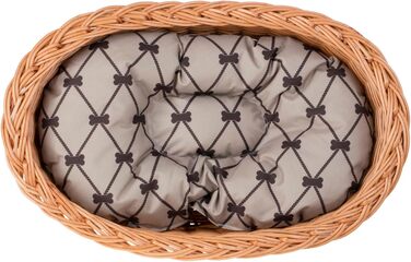 Корзина для тварин з ротангу, 40x30 см, бежева - ліжко для собак та котів