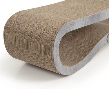 CanadianCat Company Orbit 2.0 Лежак-дряпка для котів, з якісного картону, з котячою м'ятою, бетонний дизайн, 84x24x23 см