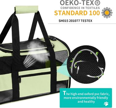 Трансформер для котів та собак, переноска для великих котів, середніх та маленьких собак, складана, з м'якими боковинами, 25 л, (43 x 30 x 28 см, Зелена)