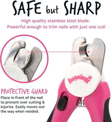 Триммер для собак та котів Bugalugs з захистом та пилочкою. Підходить для собак, котів, цуценят та кошенят. Розмір M-L