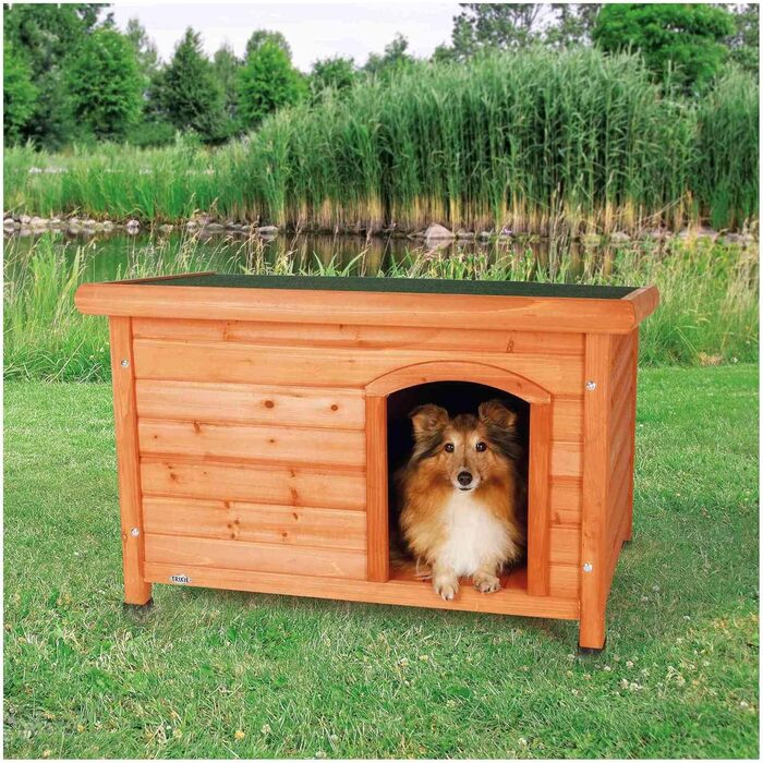 Будка для собак TRIXIE Natura Classic, S–M, 85×58×60 см, коричнева, вологостійка, з відкидним дахом