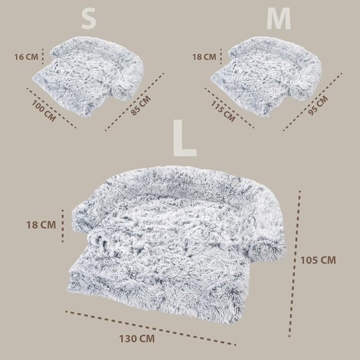 Ліжко для собак Amazinggirl: м'яке крісло-лежанка для малих, середніх та великих собак (130 x 105 см)