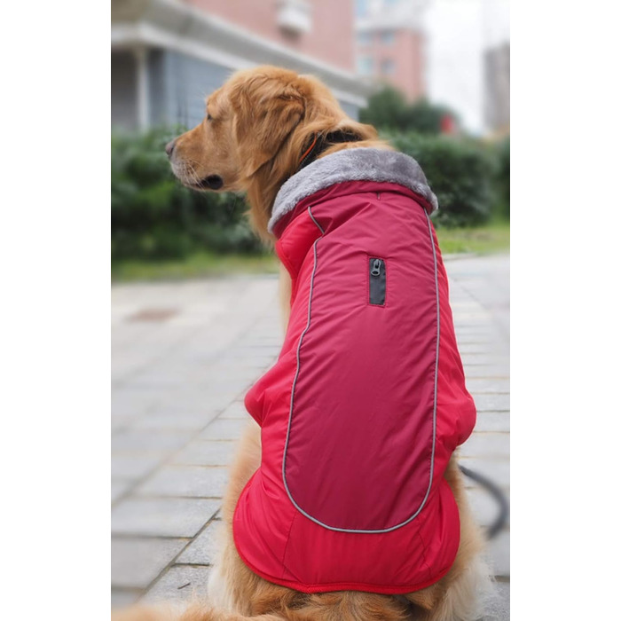 Тепла куртка для собак: флісова накладка на шию, вітрозахисна, водовідштовхувальна, для холодної погоди, велика та маленька, середнього розміру