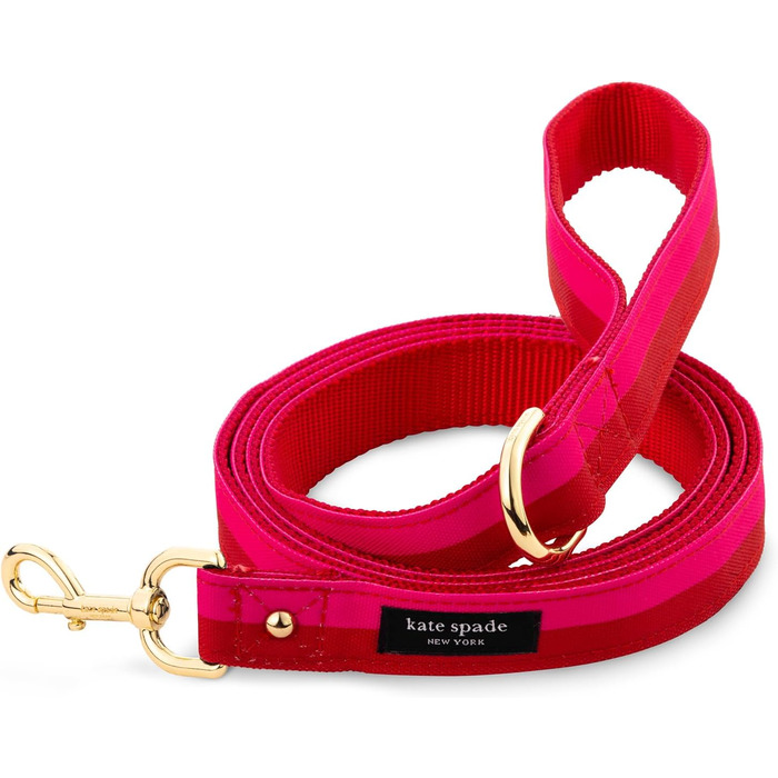 Повідок для собак Kate Spade New York 1,4 м, міцний, з золотистою фурнітурою, стильний для малих і середніх порід