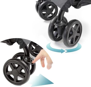 Візок для собак Fudajo 2в1, чорний, складна конструкція, з сумкою для тварин, до 20 кг, для собак та котів