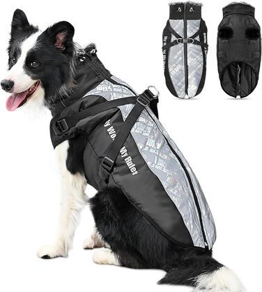 Водонепроникний теплий зимовий одяг для собак ALLSOPETS: куртка з відбиваючими смугами, тепла жилетка для холодної погоди (білий, 5XL)