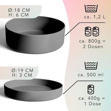Миска для собак Ne&no® Silikon Fress 1200 мл з кришкою, сірий графіт (для маленьких та середніх порід)