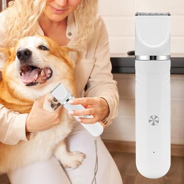 Набір для догляду за собакою вдома: машинка для стрижки, ножиці, інструменти для грумінгу. Підходить для собак, котів та цуценят. Білий колір