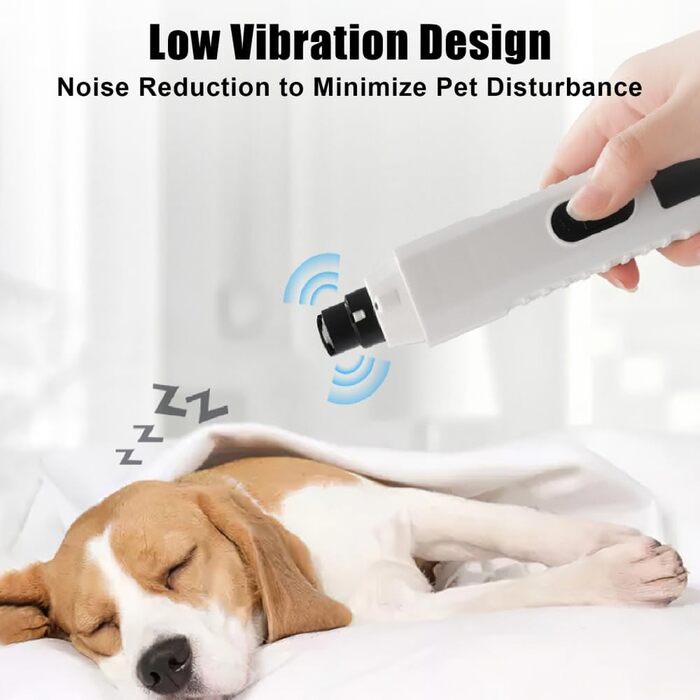 Шліфувальник для кігтів собак MiOYOOW з LED-підсвічуванням, 5 швидкостей, USB-зарядка, тихий, для собак та котів