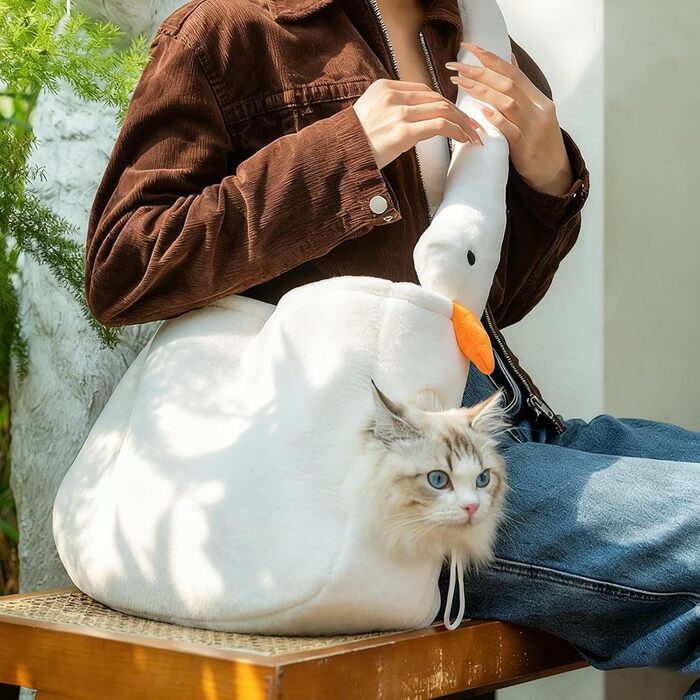 Рюкзак-переноска для тварин: регульована передня кишеня для котів та собак, анти-утікання, Anima-дизайн, жорстка підставка, для подорожей, з ременем, для цуценят та кошенят, великий гусак