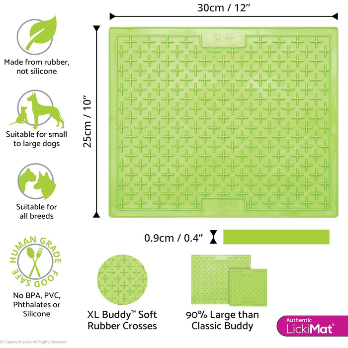 Килимок для собак LickiMat X Large Breed: заспокійливий, для повільного годування, зменшує тривожність, альтернатива іграшкам-головоломкам, підходить для арахісової пасти, вологого та сухого корму, смаколиків - блакитний