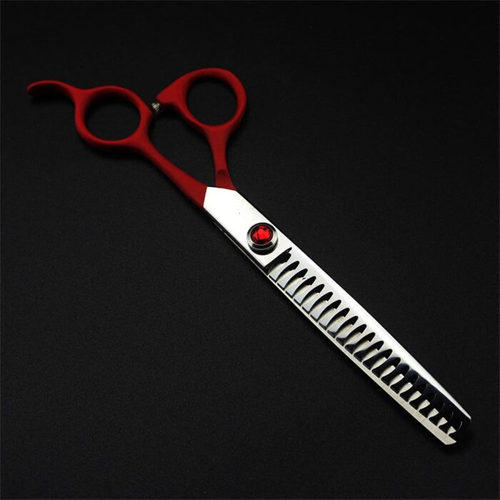 Набір ножиць для собак 7.0' 6 в 1: прямі, вигнуті, фінішна ножиця, пінцет, гребінець. Нержавіюча сталь 440C