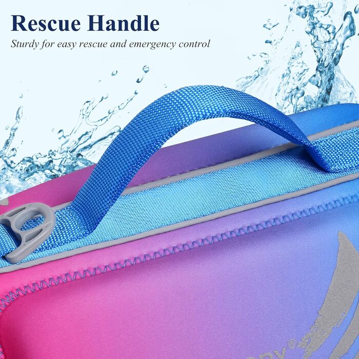 Жилет рятувальний для собак VIVAGLORY, жилет для плавання, S, рожево-блакитний (53-63см)