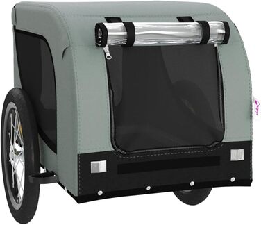 Трейлер для собак Oxford, сіро-чорний, 124x65x66 см, для маленьких собак та котів, модель 94000