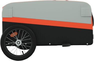 Причіп для собак, вантажний причіп для велосипеда, чорний та помаранчевий, 45 кг, для перевезення тварин, покупок, подорожей, легко встановлюється