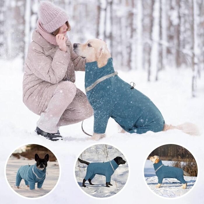 Теплий зимовий пуловер для собак з мікрофлісу, з дзвіночком, для маленьких, середніх та великих собак, зелений (L, світло-блакитний)