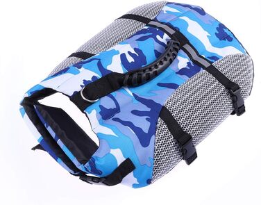 Рятувальний жилет для собак POPETPOP, регульований, дихаючий, з ручками та швидкою застібкою, XL, блакитний