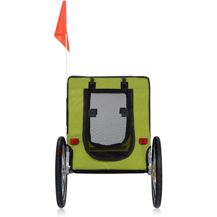 Причіп для велосипеда Zoomundo для собак, червоно-чорний, з металевим каркасом (зелений)