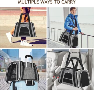 Транспортна сумка для котів HiCaptain, складана, з плечовим ременем, м'яко стьобана, переноска для маленьких собак та цуценят до 7 кг (рожева), 46 x 29 x 30 см