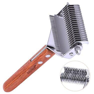 Професійна щітка-розпушувач для собак: двостороння, для видалення ковтунів та шерсті