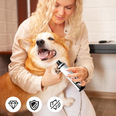 Електричний триммер для собак, котів та інших тварин з напилком, 2 LED-ліхтарики, 3 швидкості, безпечний