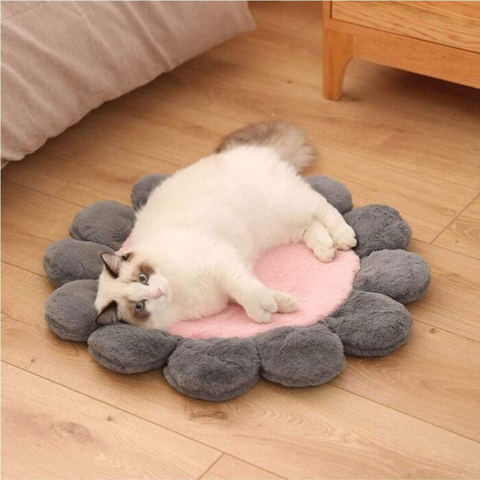 Килимок для тварин Oncpcare, круглий, з квітковим малюнком, м'який, теплий, плюшевий, для собак та котів середніх та малих порід, рожевий, L (100 см)