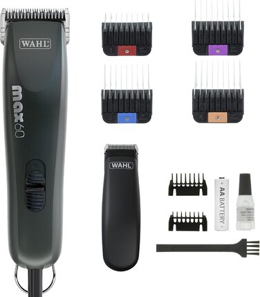 Набір для стрижки тварин WAHL Animal Clipper Kit Max 60+Pocket Pro: стрижка собак, котів, машин для грумінгу, набір для догляду за шерстю
