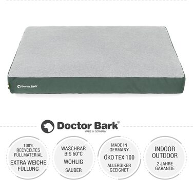 М'яке ліжко для собак середніх порід GreenLabel (88x60 см, зелене) - зручне, миється, з м'якого флусу