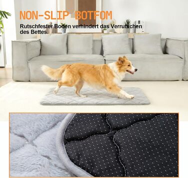 М'який килимок для собак, тепла ковдра для котів та собак, 75 x 50 см, M, м'яка підкладка, можна прати в пральній машині, неслизький, багатофункціональний, сірий